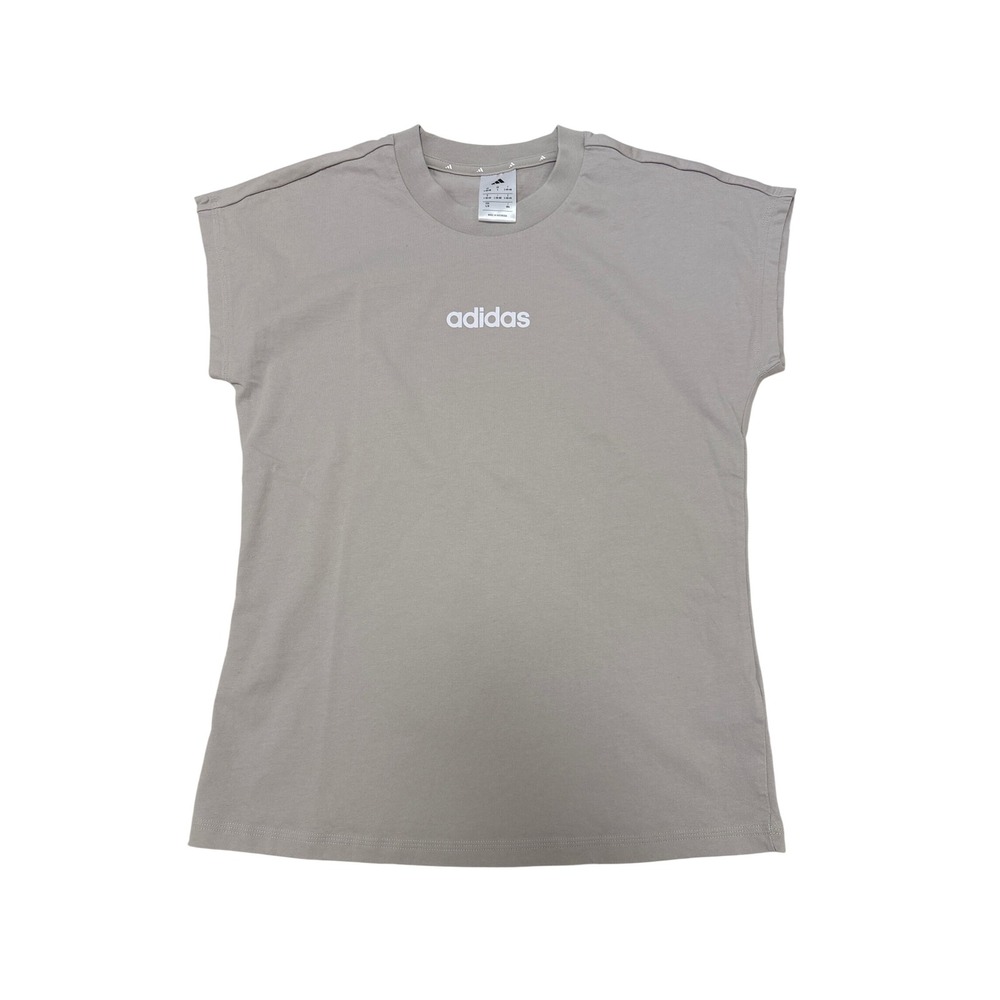 Adidas Womens Tan Neutral Logo Sleeveless Cotton Shirt Size Large RN 88387